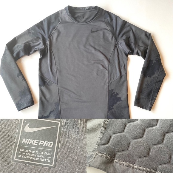 NIKE Pro Hyperwarm Long-Sleeve Shirt - Men's Fitted Size Medium - Picture 1 of 15